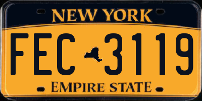 NY license plate FEC3119