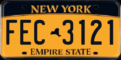 NY license plate FEC3121