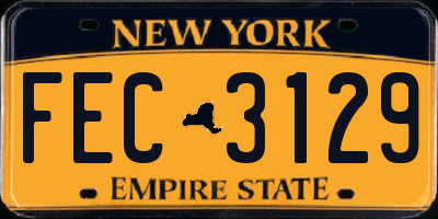 NY license plate FEC3129