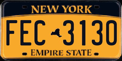NY license plate FEC3130