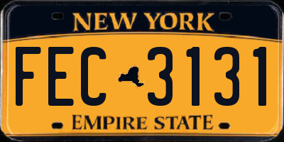 NY license plate FEC3131