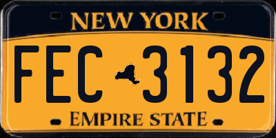 NY license plate FEC3132