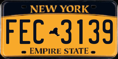 NY license plate FEC3139