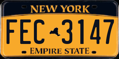 NY license plate FEC3147