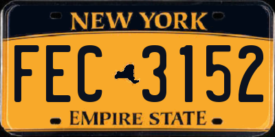 NY license plate FEC3152
