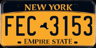 NY license plate FEC3153