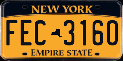 NY license plate FEC3160