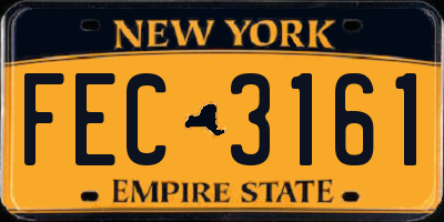 NY license plate FEC3161