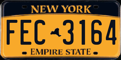 NY license plate FEC3164
