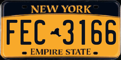 NY license plate FEC3166