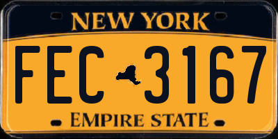 NY license plate FEC3167