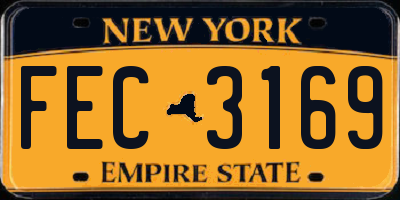 NY license plate FEC3169