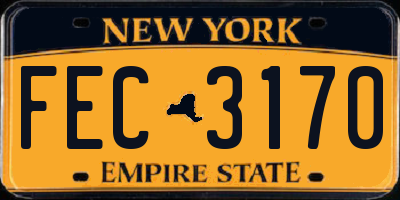 NY license plate FEC3170