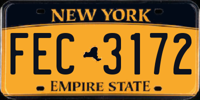 NY license plate FEC3172