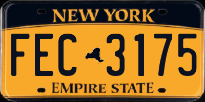 NY license plate FEC3175