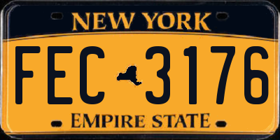NY license plate FEC3176