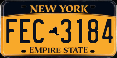 NY license plate FEC3184
