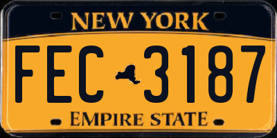 NY license plate FEC3187