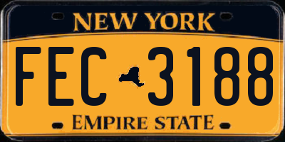 NY license plate FEC3188