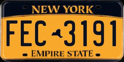 NY license plate FEC3191