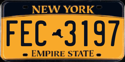 NY license plate FEC3197