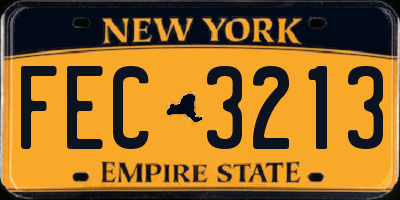 NY license plate FEC3213