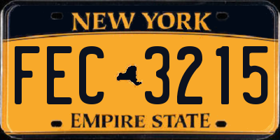NY license plate FEC3215