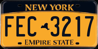 NY license plate FEC3217
