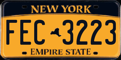 NY license plate FEC3223