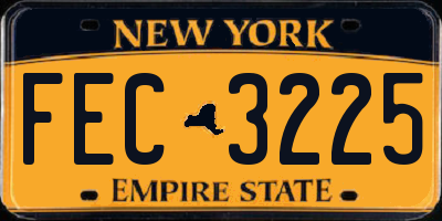 NY license plate FEC3225