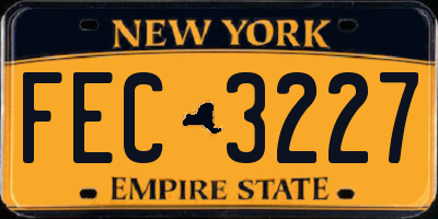 NY license plate FEC3227