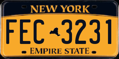NY license plate FEC3231
