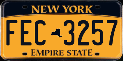 NY license plate FEC3257
