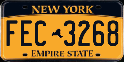 NY license plate FEC3268