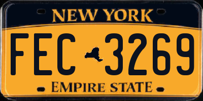 NY license plate FEC3269