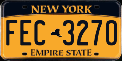 NY license plate FEC3270