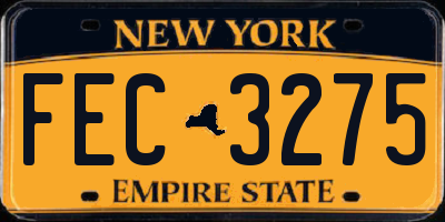 NY license plate FEC3275