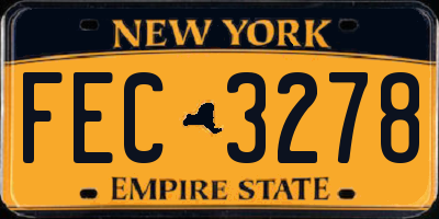 NY license plate FEC3278