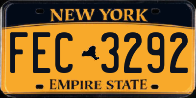 NY license plate FEC3292