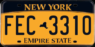 NY license plate FEC3310
