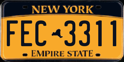 NY license plate FEC3311