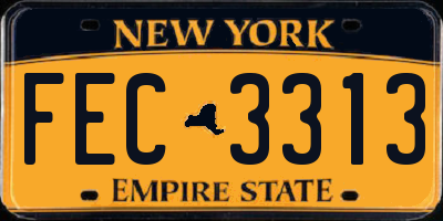 NY license plate FEC3313