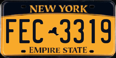 NY license plate FEC3319