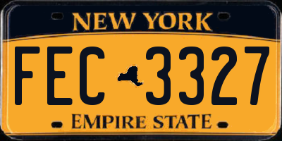 NY license plate FEC3327