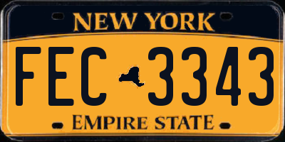 NY license plate FEC3343