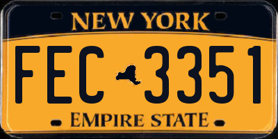 NY license plate FEC3351