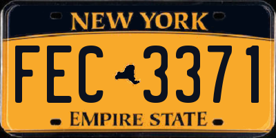 NY license plate FEC3371