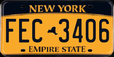 NY license plate FEC3406