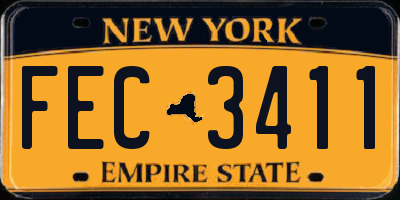 NY license plate FEC3411