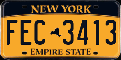 NY license plate FEC3413